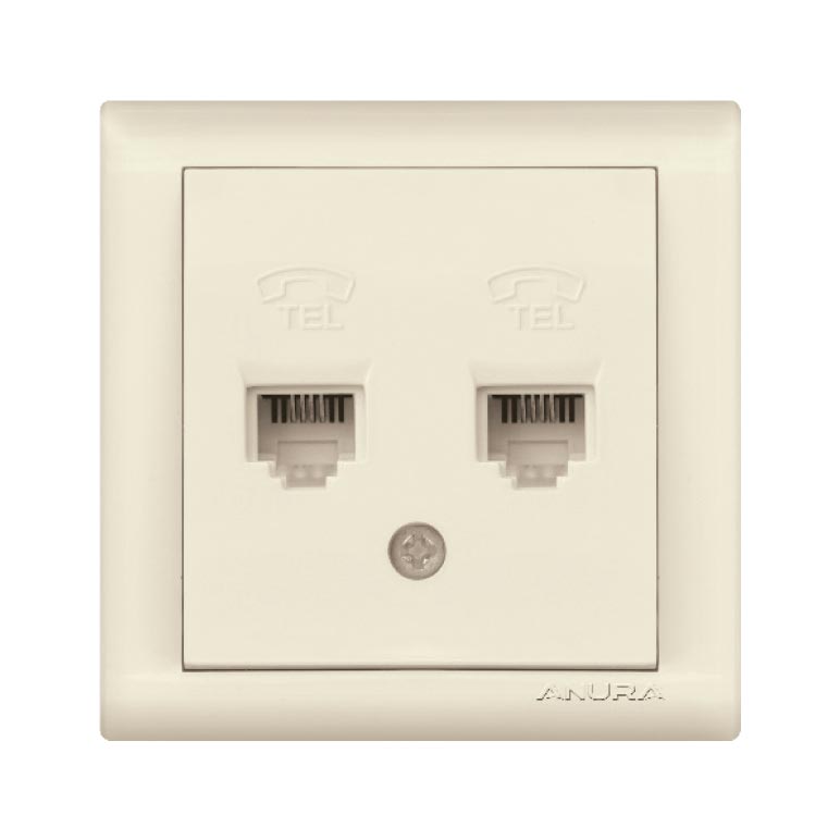 AE02211 Çiftli Telefon Prizi