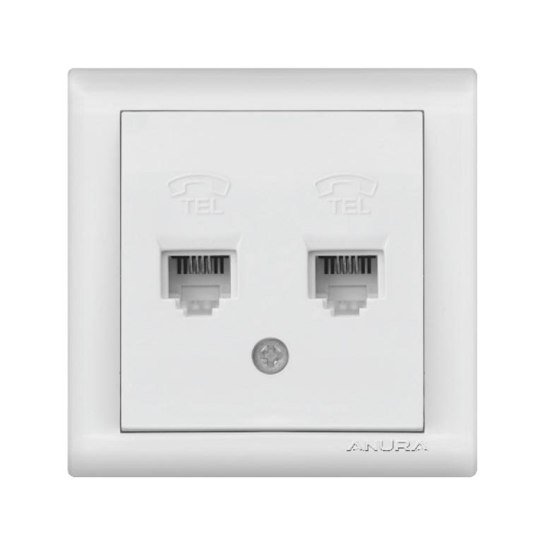AE02111 Çiftli Telefon Prizi