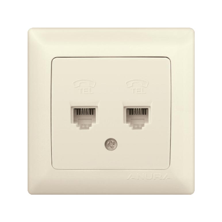 AE01211 Çiftli Telefon Prizi