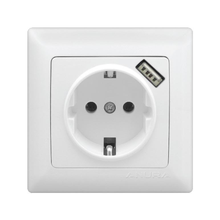 AE01107U USB'li Topraklı Priz