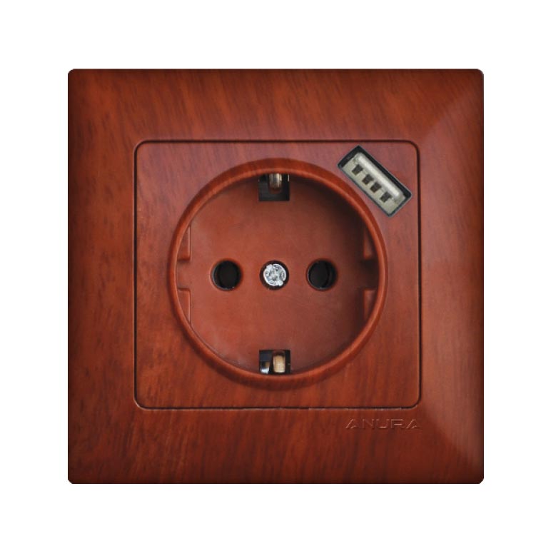 AE01507U USB'li Topraklı Priz